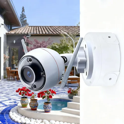Miniatura 6 de Soporte universal para cámara de seguridad, soporte de caja de conexiones abatible, base de cámara IP de plástico impermeable, soporte de cable