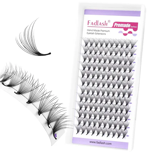 Miniatura 40 de Extensiones de pestañas postizas en abanico 10D Extensiones de pestañas postizas prefabricadas 0.05 0.07 de grosor Extensiones de pestañas postizas