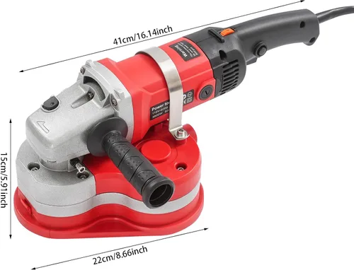 Miniatura 2 de Máquina pulidora eléctrica de diamante, pulidora eléctrica de mano de 2800 W, 6 velocidades ajustables, con 3 muelas abrasivas de hormigón
