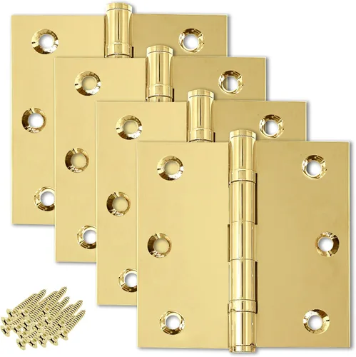 Miniatura 9 de Solid Brass Door Hinge Heavy Duty Ball Bearing 3.5 x 3.5 Inch - Set of 2 Hinges (Antique Brass)