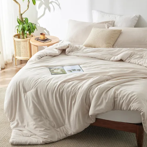 Miniatura 13 de Bedsure - Juego de edredón queen - Juego de ropa de cama refrescante y cálida, ropa de cama reversible gris claro para todas las estaciones, 3 03