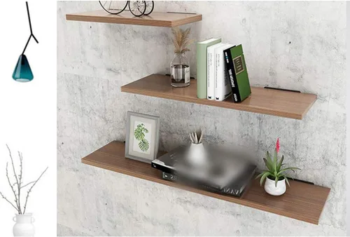 Miniatura 7 de Soportes flotantes de metal triangulares para estantes, montaje en pared, soporte oculto para estantes, para dormitorio, sala de estar, baño, Negro