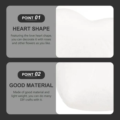Miniatura 7 de Bolas de espuma blanca con forma de corazón de espuma de 9.1 in, forma de corazón, bola de espuma de poliestireno, modelado artesanal, arreglos