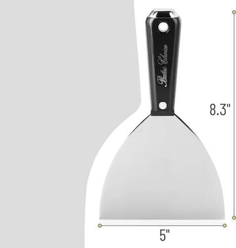 Miniatura 2 de Bates Choice Cuchillo de masilla flexible de acero al carbono de 5 pulgadas, raspador de metal, cuchillo de spackle para paneles de yeso, Negro