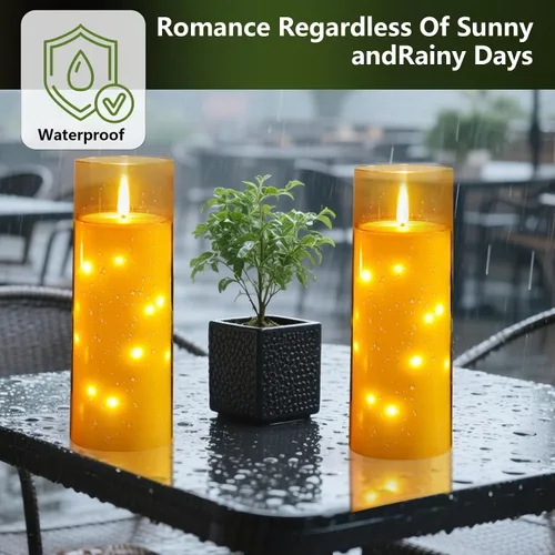 Miniatura 6 de kakoya Velas LED grandes sin llama de 11" x 4" pulgadas para exteriores, impermeables, con control remoto y temporizador, velas de pilar acrílicas