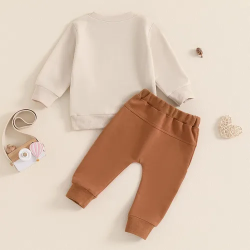 Miniatura 98 de BemeyourBBs Conjunto divertido de sudadera y pantalones de manga larga con letras divertidas para bebé niño y niño