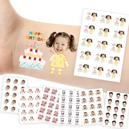 Miniatura 12 de Tatuajes temporales personalizados con foto y nombre, logotipo personalizado para adultos, niños, mujeres, hombres, regalo de boda, cumpleaños