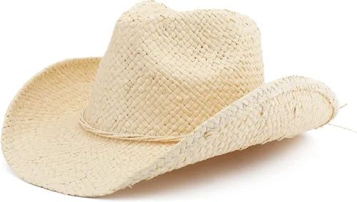 Sombrero de vaquero occidental de vaquera para mujeres y hombres, de paja de sol para adultos