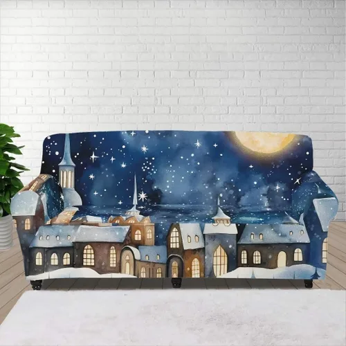 Miniatura 24 de Horeset Snowy Tree - Funda de sofá para 2 cojines, decoración del hogar, funda protectora de muebles para perro, impermeable y lavable Árbol nevado
