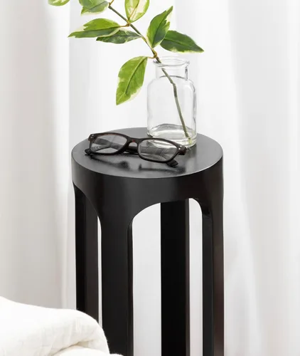 Miniatura 4 de Kate and Laurel Dahl Mesa Redonda de Madera Moderna para Bebidas; 8 x 23 pulgadas; Negro; Mesa de Pedestal de Acento de Madera Circular Transicional