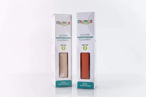 Miniatura 7 de CHAMOS Manteles individuales de silicona para niños pequeños y niños, mantel individual Montessori, antideslizante (salvia y beige)