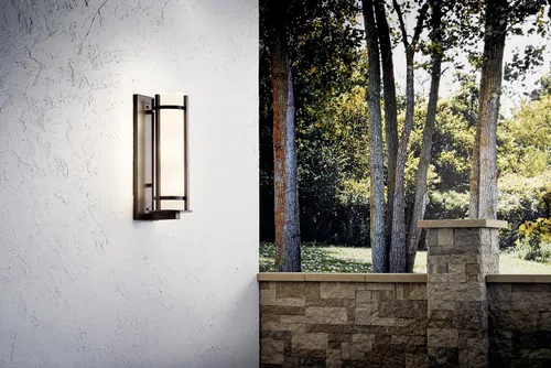 Miniatura 3 de Kichler Camden - Lámpara de pared para exteriores de 11 pulgadas con cristal grabado en ópalo en yunque, 9.5 pulgadas