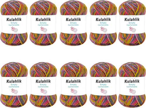 Miniatura 42 de 50g (1x50g) Hilo Acrílico para Crochet y Tejido, Hilo Degradado Colorido, 1 Rollo de Madejas, Hilo Acrílico Multicolor, Perfecto para Proyectos