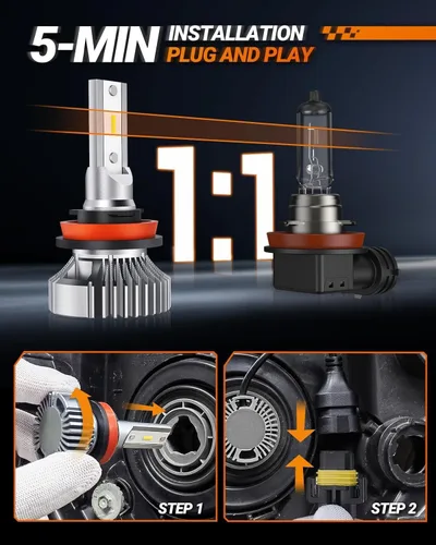 Miniatura 5 de SEALIGHT Bombilla LED antiniebla H11 H8 H16, 400% de Brillo, bombillas LED antiniebla H9 H8, bombillas antiniebla H11 blancas de 6000K