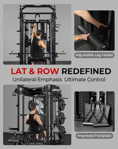 Miniatura 5 de Mikolo Smith - Máquina con pila de pesas, sistema de gimnasio en casa con sistema de gimnasio en casa con tracción LAT y cruce de cables, entrenador