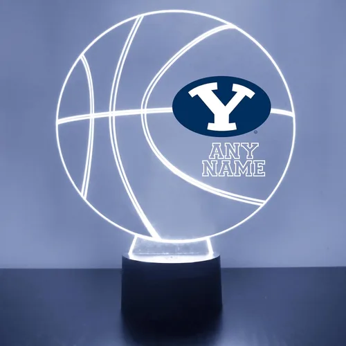 Miniatura 20 de Lámpara de luz nocturna personalizada de la Universidad de Missouri (Mizzou) Tigers con bola de baloncesto y logotipo, letrero LED con control