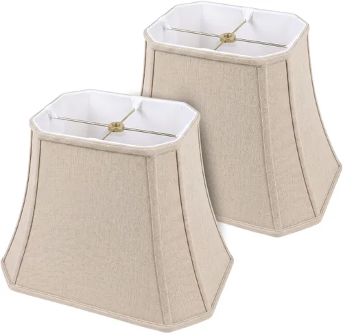 Miniatura 19 de Royal Designs, Inc. Pantalla de Lámpara Rectangular con Esquinas Cortadas, DBS-710-11BG, 6 x 11 x 8, Beige