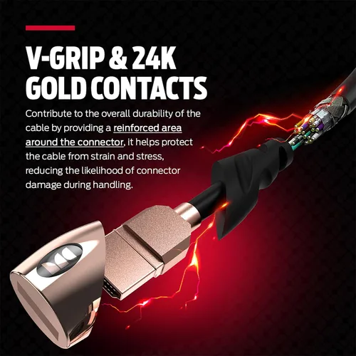 Miniatura 6 de Cable HDMI Monster Rose Gold 4K Ultra HD — Cable HDMI para Xbox Series X, PlayStation 5, Apple TV — Contactos de oro de 24K, alta velocidad 21 Gbps