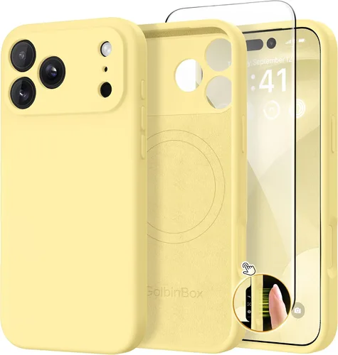 Miniatura 92 de GolbinBox Funda magnética para iPhone 17, compatible con MagSafe, cubierta de silicona integrada para control de cámara, funda de silicona líquida a