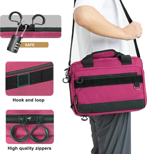 Miniatura 3 de PROFOCUS Bolsa de gama para pistolas y munición con cremalleras bloqueables Rosa