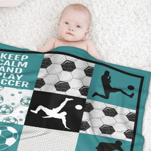 Miniatura 15 de Manta de fútbol para niñas, regalos de fútbol para niñas y niños, manta de franela de forro polar suave y cálida para niñas, regalos de fútbol