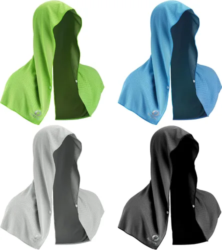 Miniatura 15 de Sukeen Toalla refrescante con capucha para hombres, toallas refrescantes para el cuello y la cara, se enfría cuando está mojado, envolturas