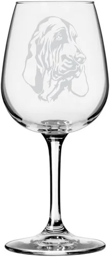 Miniatura 147 de Copa de vino de 12.75 onzas con diseño de perro grabado