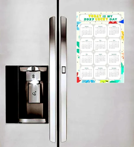 Miniatura 2 de Calendario magnético 2024 – Imanes del calendario – Today is my Lucky Day – Resistente a la decoloración, desgarros y agua – Temático 02