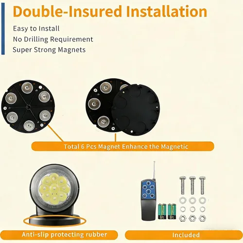 Miniatura 3 de Luz de búsqueda LED con control remoto para barco, foco marino de 60 W, 6000 lm, rotación de 360°, 6000 K, auto-reset, para caza y búsqueda, negra
