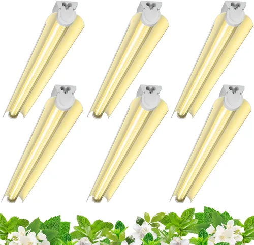 Miniatura 16 de Barrina Luz de cultivo de plantas T8 de 4 pies, 252 W (6 x 42 W, equivalente a 1400 W), espectro completo, lámpara de cultivo LED para cultivo