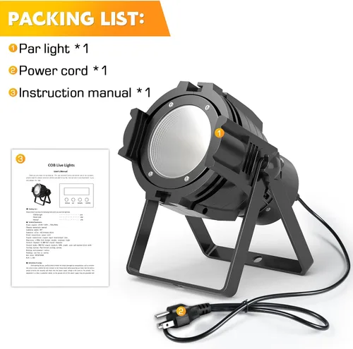 Miniatura 7 de HOLDLAMP Foco COB LED Luz de Escenario Luces Par de Fiesta Blanco Cálido Frío DMX Focos Portátiles Carcasa de Metal Luz Estroboscópica Brillante
