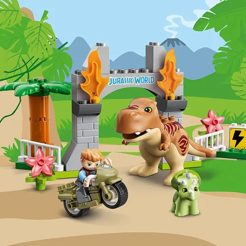 Miniatura 3 de LEGO DUPLO Jurassic World Escape de dinosaurios T. rex y Triceratops 10939 - Juguete de construcción para regalo para jóvenes fanáticos