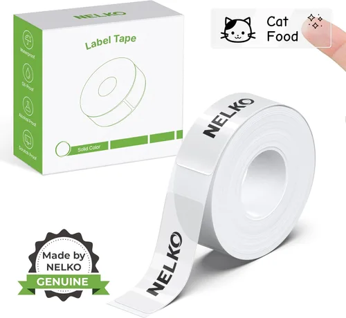 Miniatura 8 de Cinta para hacer etiquetas genuina Nelko P21, papel de impresión de etiquetas adaptado, 14x40mm (0.55"x1.57"), laminado estándar, reemplazo