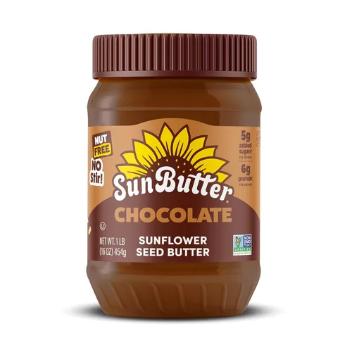 SunButter Mantequilla de semillas de girasol con chocolate, 16 oz de untable sin nueces con 7g de proteína vegetal, sabor rico y sabroso tostado,