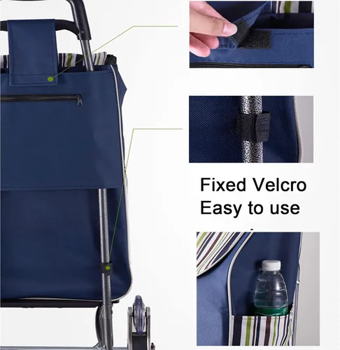 Miniatura 3 de Bolsa de repuesto para carrito de compras, bolsa de almacenamiento de 30 L, bolsa de almacenamiento de tela Oxford impermeable, bolsa de repuesto
