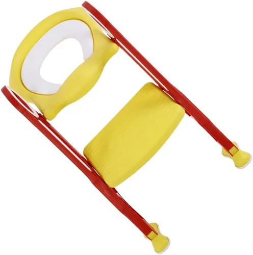 Miniatura 9 de Escalera portátil para silla de inodoro rígida para bebé con altura de escalón, reposabrazos doble y almohadillas antideslizantes para los pies