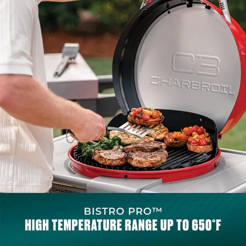 Miniatura 8 de Parrilla eléctrica y plancha Bistro Pro + modo carbón, negra - 25302145