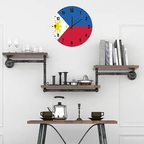Miniatura 525 de Cheyan Reloj de pared con bandera de Canadá de 12 pulgadas, silencioso, sin tictac, de PVC, funciona con pilas, reloj redondo decorativo, regalo