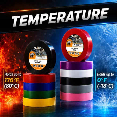 Miniatura 3 de WOD ETC766 - Cinta eléctrica blanca de uso general de grado profesional con núcleo certificado UL/CSA. Cinta eléctrica adhesiva de goma vinílica