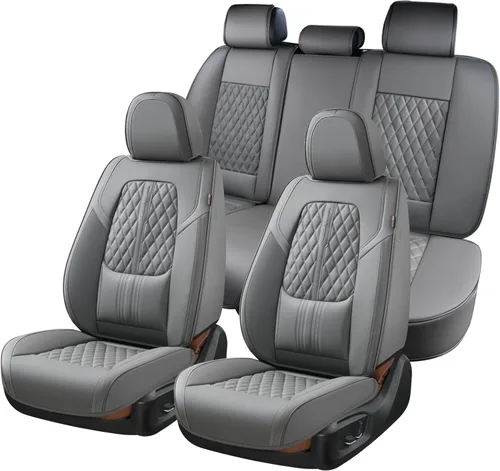 Miniatura 54 de Coverado Juego completo de fundas de asiento de automóvil, fundas de asiento negras para asientos delanteros y traseros de automóvil, protector