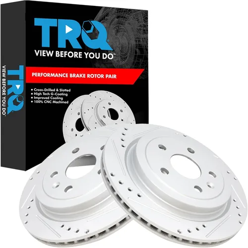 Miniatura 274 de TRQ Juego de rotores de freno de rendimiento trasero con revestimiento G premium compatible con Mazda 6 2014-2021