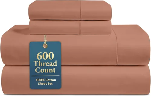 Miniatura 25 de LANE LINEN Juego de sábanas tamaño King – Sábanas de 600 hilos 100% algodón de fibra larga, naturalmente frescas y duraderas para el uso diario, 01