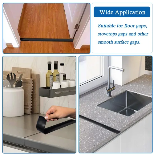 Miniatura 7 de Tira de Transición de Suelo Autoadhesiva Tiras de Cubierta de Suelo Laminado de 2" de Ancho Divisor Plano de Vinilo para Transiciones