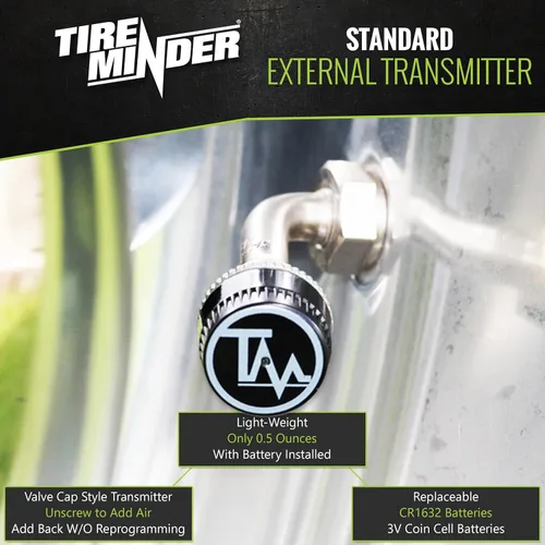 Miniatura 3 de TireMinder i10 RV TPMS con 4 transmisores, Negro