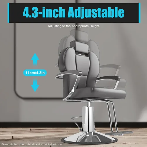 Miniatura 5 de Bomba hidráulica de repuesto para silla de peluquería, altura ajustable, capacidad de peso de 440 libras/440.9 lbs, piezas de bomba hidráulica