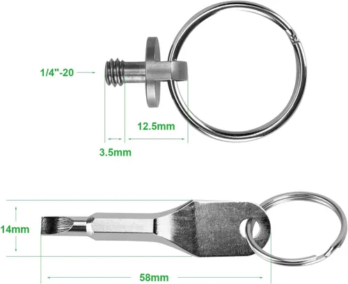 Miniatura 3 de Adaptador de tornillo de jaula de cámara con paquete de tornillos de 1/4"-20 y 3/8-16 para accesorios de tornillo de trípode (8 piezas)