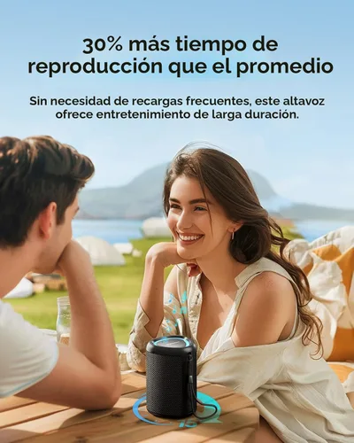 Miniatura 7 de Altavoz Bluetooth portátil Esenciales para la playa: potente sonido cristalino/luz dinámica/IPX5 impermeable/reproducción durante todo el día/BT