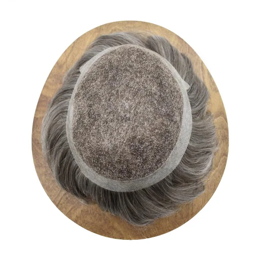 Miniatura 110 de Toupee para hombres Piezas de cabello humano real Encaje suizo para hombres Toupee unidades de cabello humano europeo para hombres Hairpieces