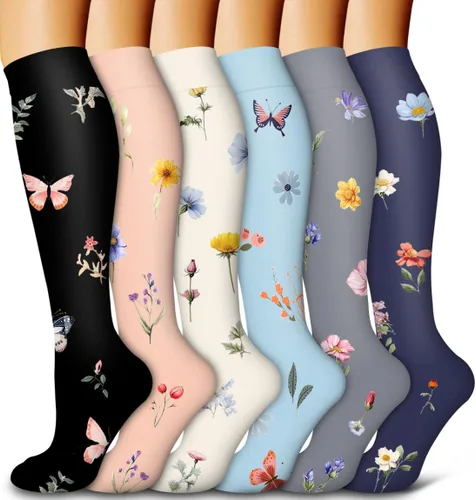 Miniatura 29 de Bluemaple Paquete de 6 calcetines de compresión de cobre para mujeres y hombres, el mejor apoyo para médicos, correr, enfermería, atletismo