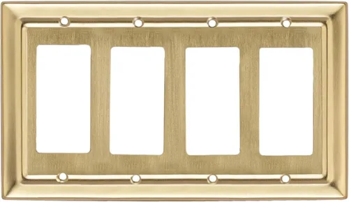 Miniatura 12 de Monarch Abode Placa de cubierta de interruptor de luz basculante – 4 placas de pared blancas decorativas arquitectónicas para tomacorrientes, placas